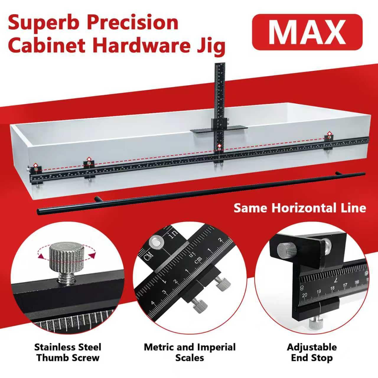 BaoNeedy 44-inch jig top view shows scalable handle spacing.