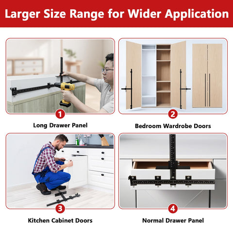 BaoNeedy aluminum cabinet template protects surfaces during drilling.