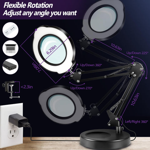 Baoomalongly 84 LED magnifying lens delivers uniform illumination