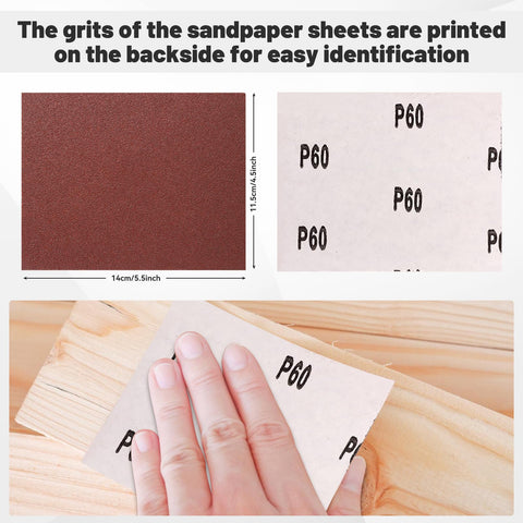 BAOSTC sandpaper sheets designed to fit popular palm sanders.