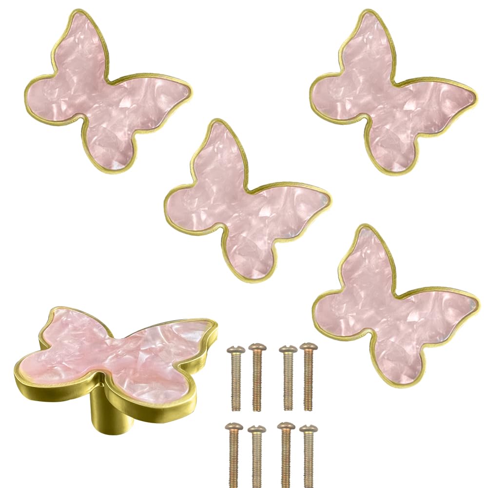 BAOTXHBR butterfly knob pink gold enhances cabinet style and provides smooth grip
