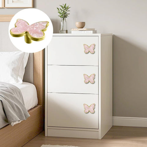 BAOTXHBR pink gold butterfly knob on wardrobe for upgraded look