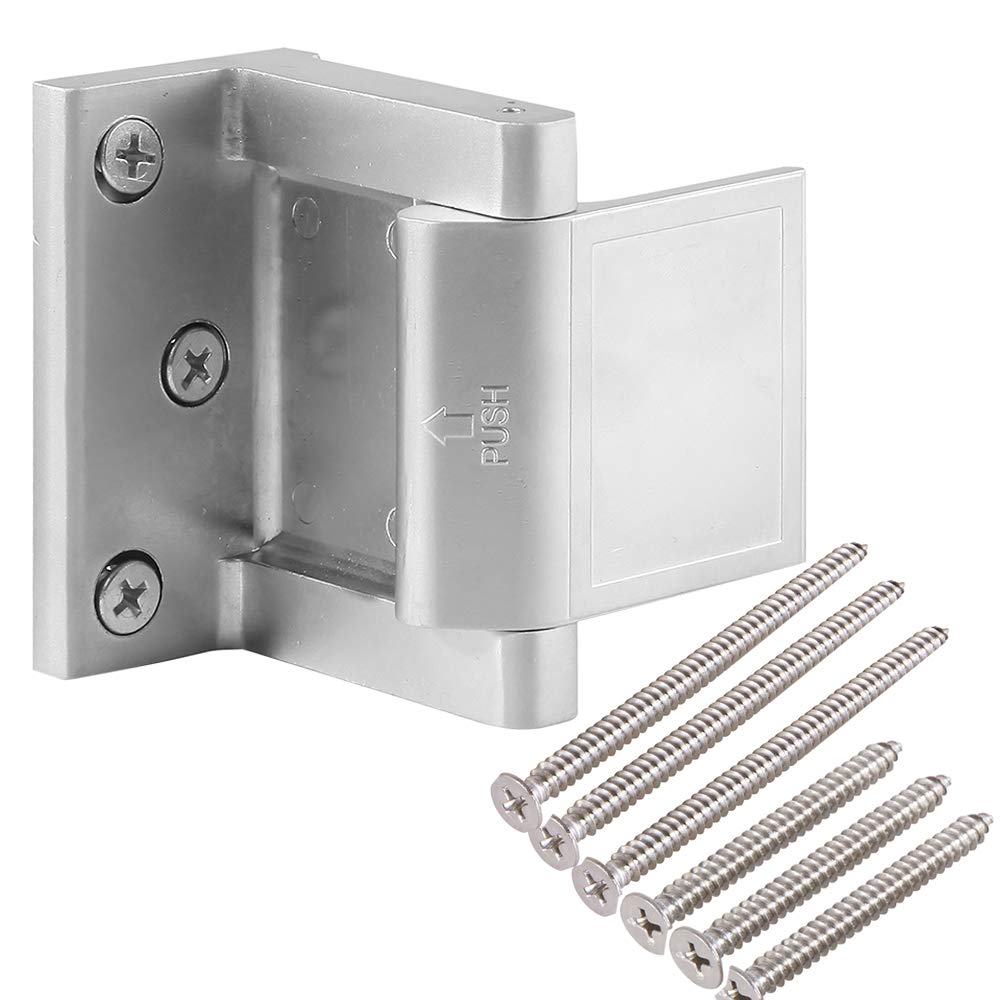 BAOWEIJD hotel security door lock silver with stainless screws for enhanced protection.