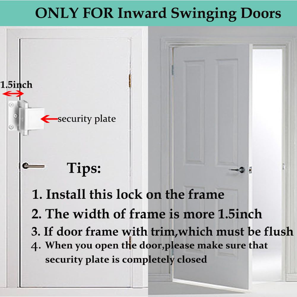 BAOWEIJD privacy door latch for inward-opening doors improves room safety.