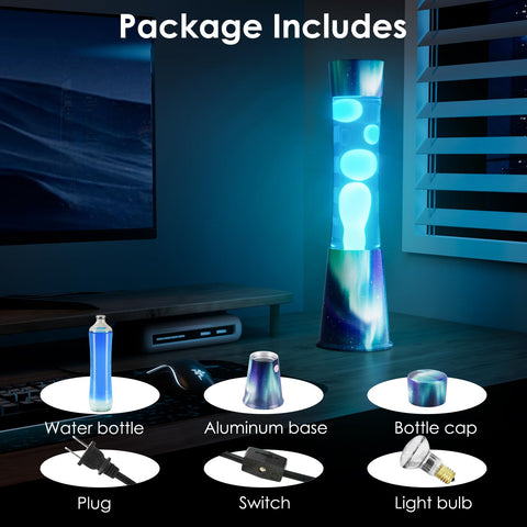 BAPOLE Aurora Blue Liquid Motion Lamp desk-use adds subtle color to workspaces