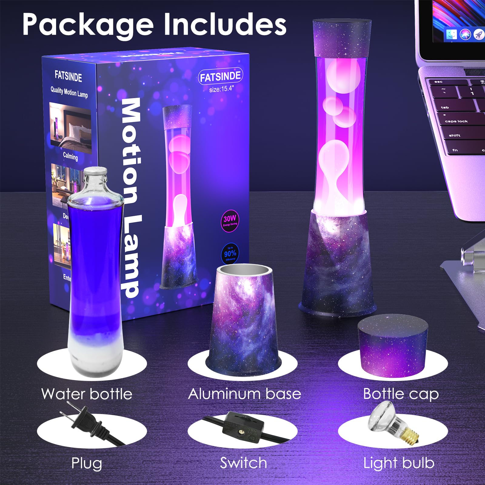 BAPOLE Liquid Motion Lamp relaxing glow ideal for study or winding down.