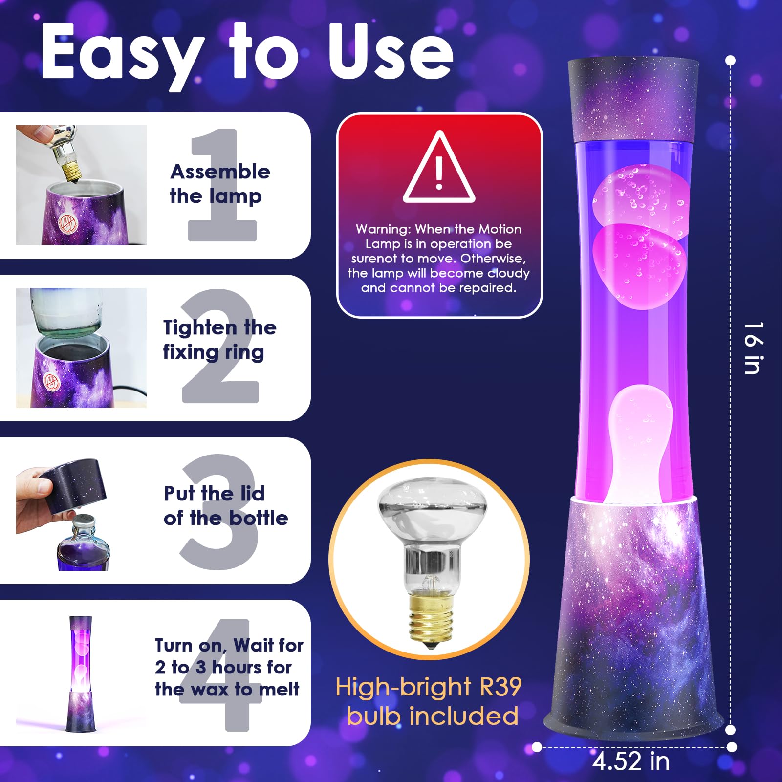 BAPOLE Liquid Motion Lamp white wax liquid creates calming motion display.