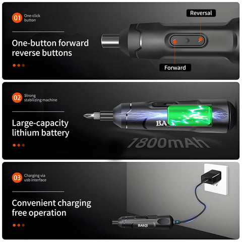 BAQI 37V rechargeable battery powering quick DIY repairs.
