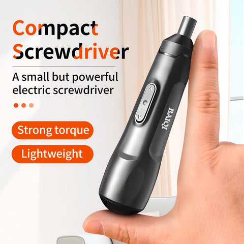 BAQI forward-reverse switch shown for easy screwdriving and removal.