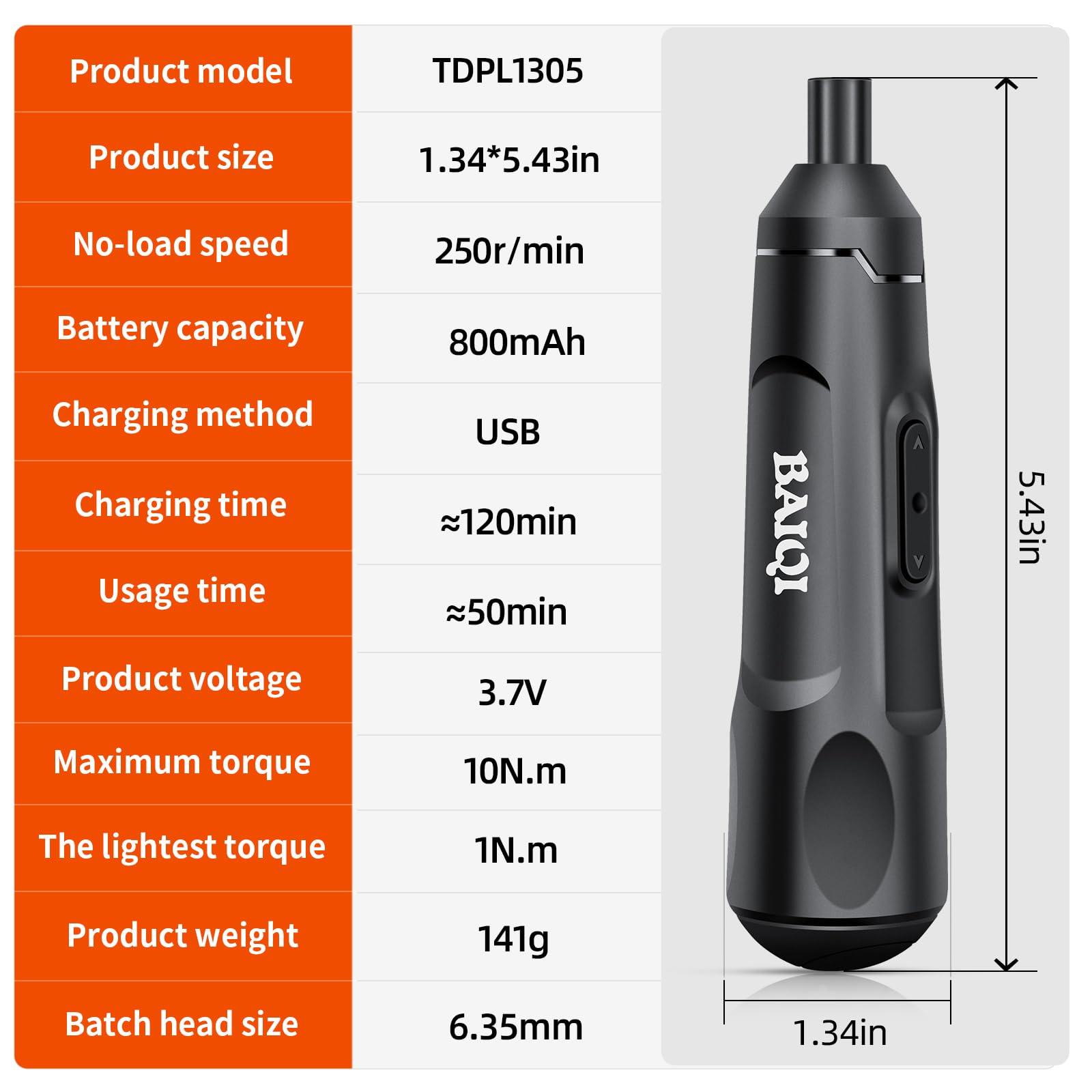 BAQI pen-style ergonomic screwdriver grip reduces hand fatigue.