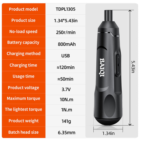 BAQI pen-style ergonomic screwdriver grip reduces hand fatigue.
