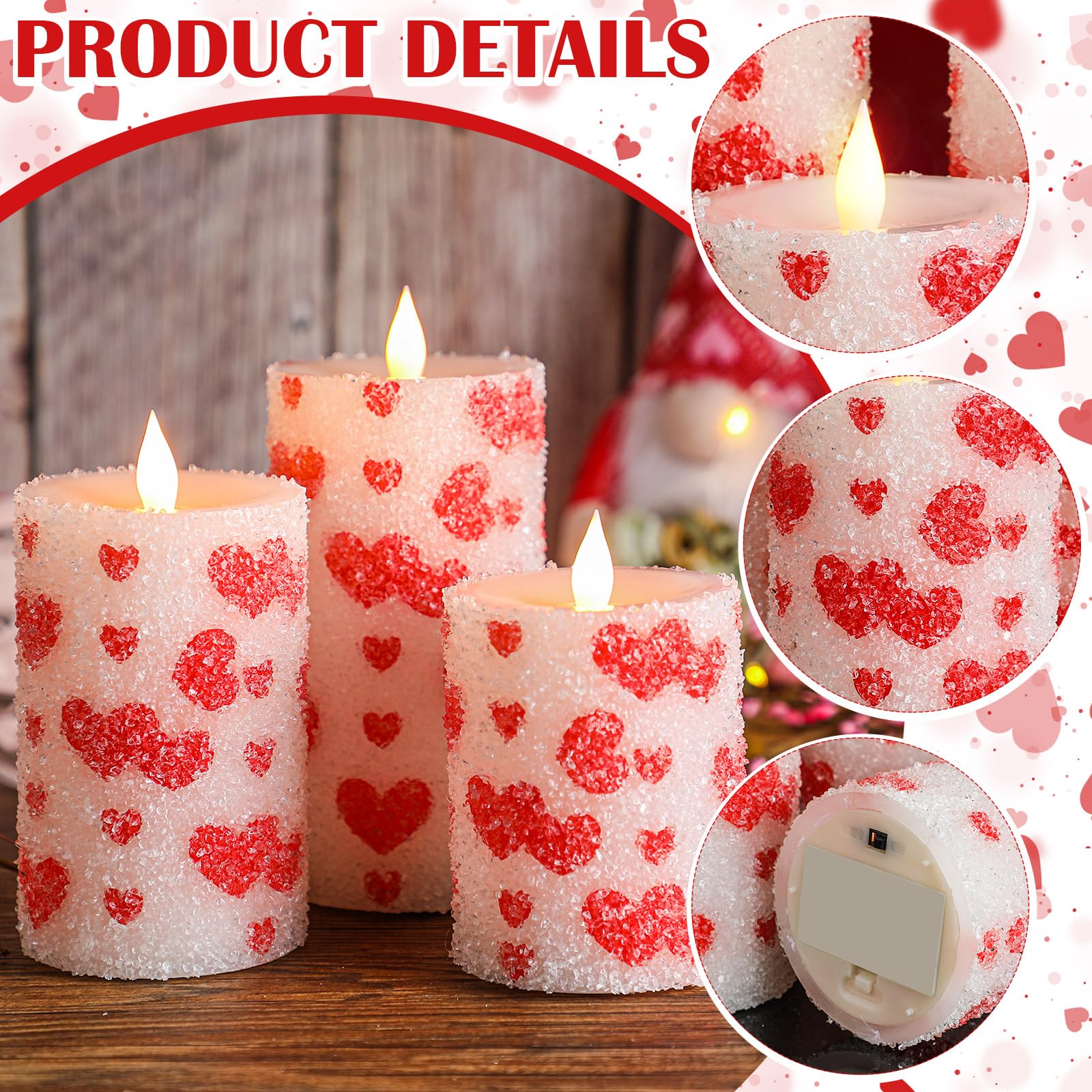 Baquler 4-inch LED pillar candle with warm glow for mantles and intimate dinners.