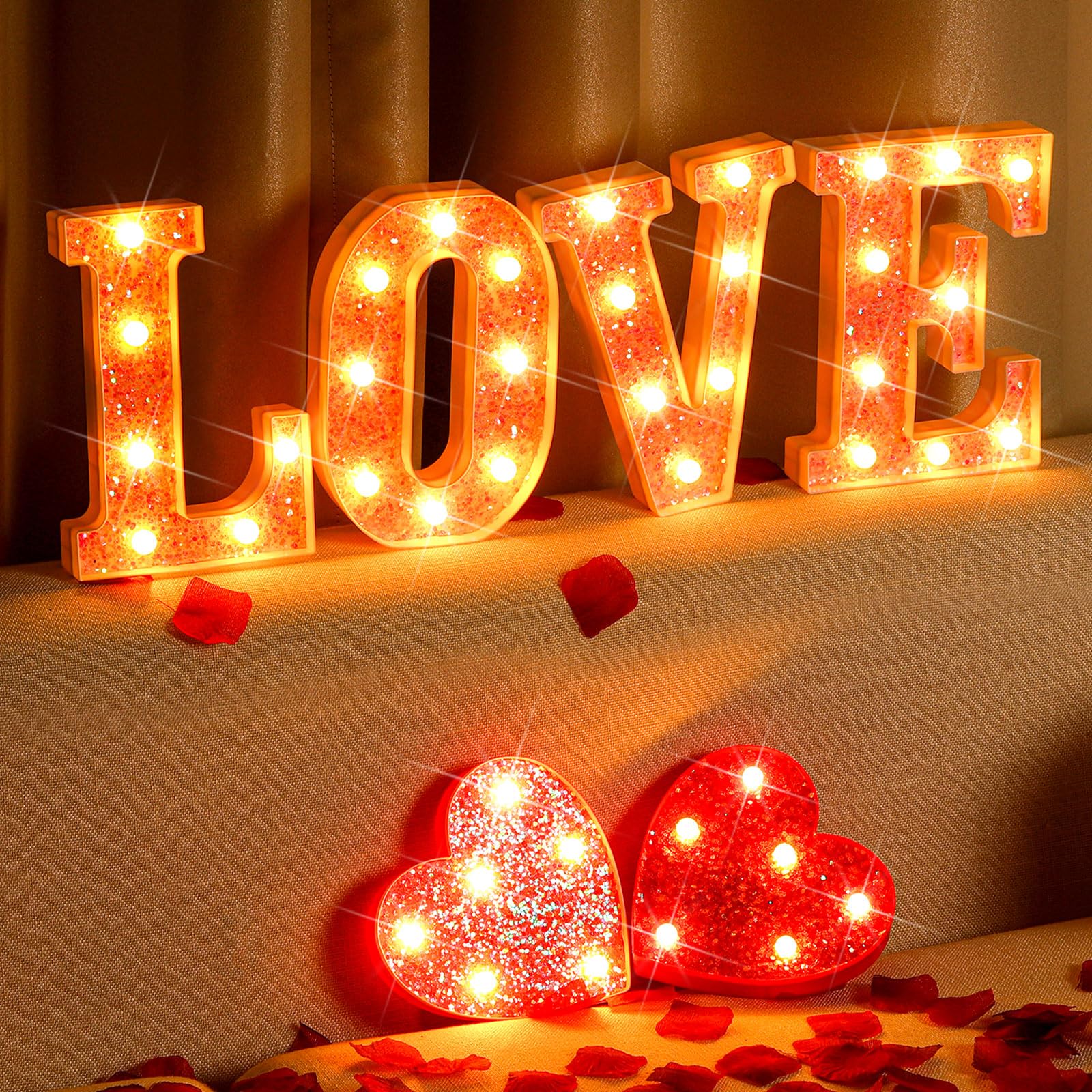 Baquler battery operated LED letters glow without wires