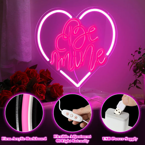 Baquler Heart neon sign ideal wedding party decor with pink glow.