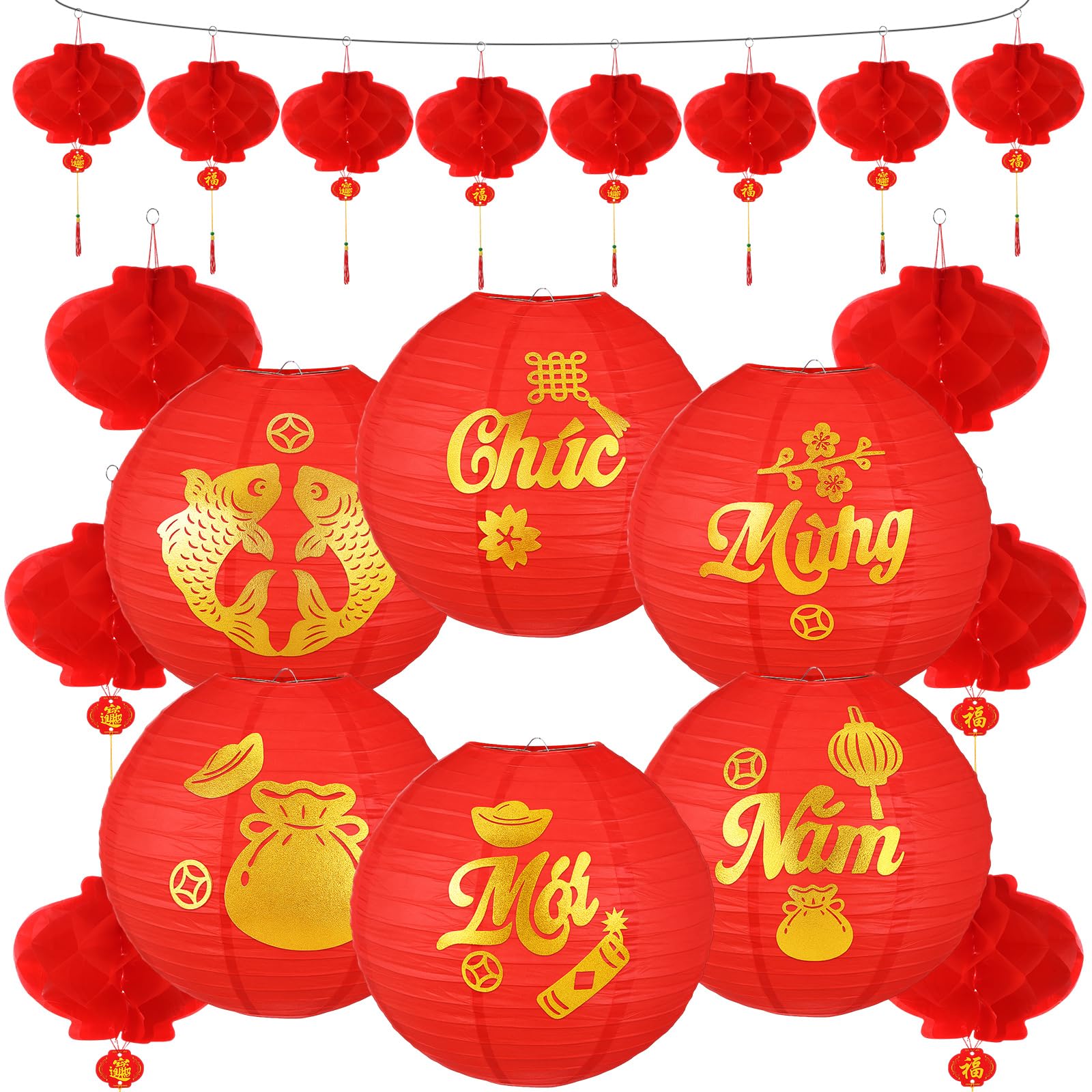 Baquler large red paper lanterns for versatile festive decor