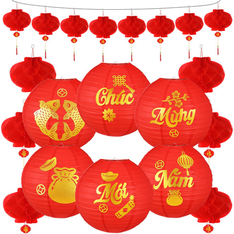 Baquler large red paper lanterns for versatile festive decor