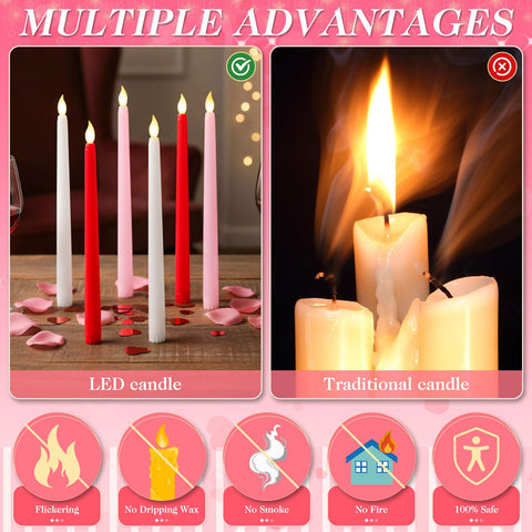 Baquler LED candle glow provides cozy ambience without smoke or flame.