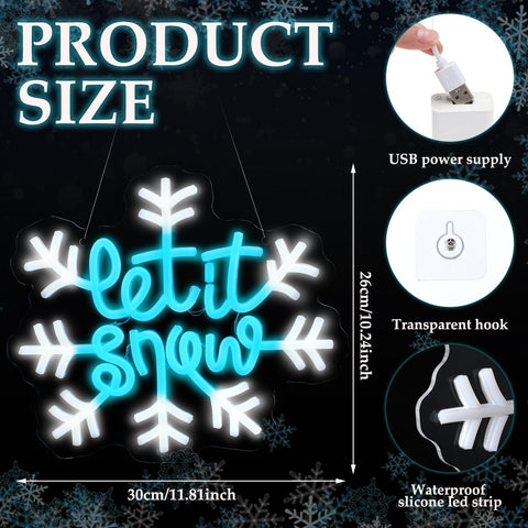 Baquler let it snow window decor neon sign enhances festive windows and shelves