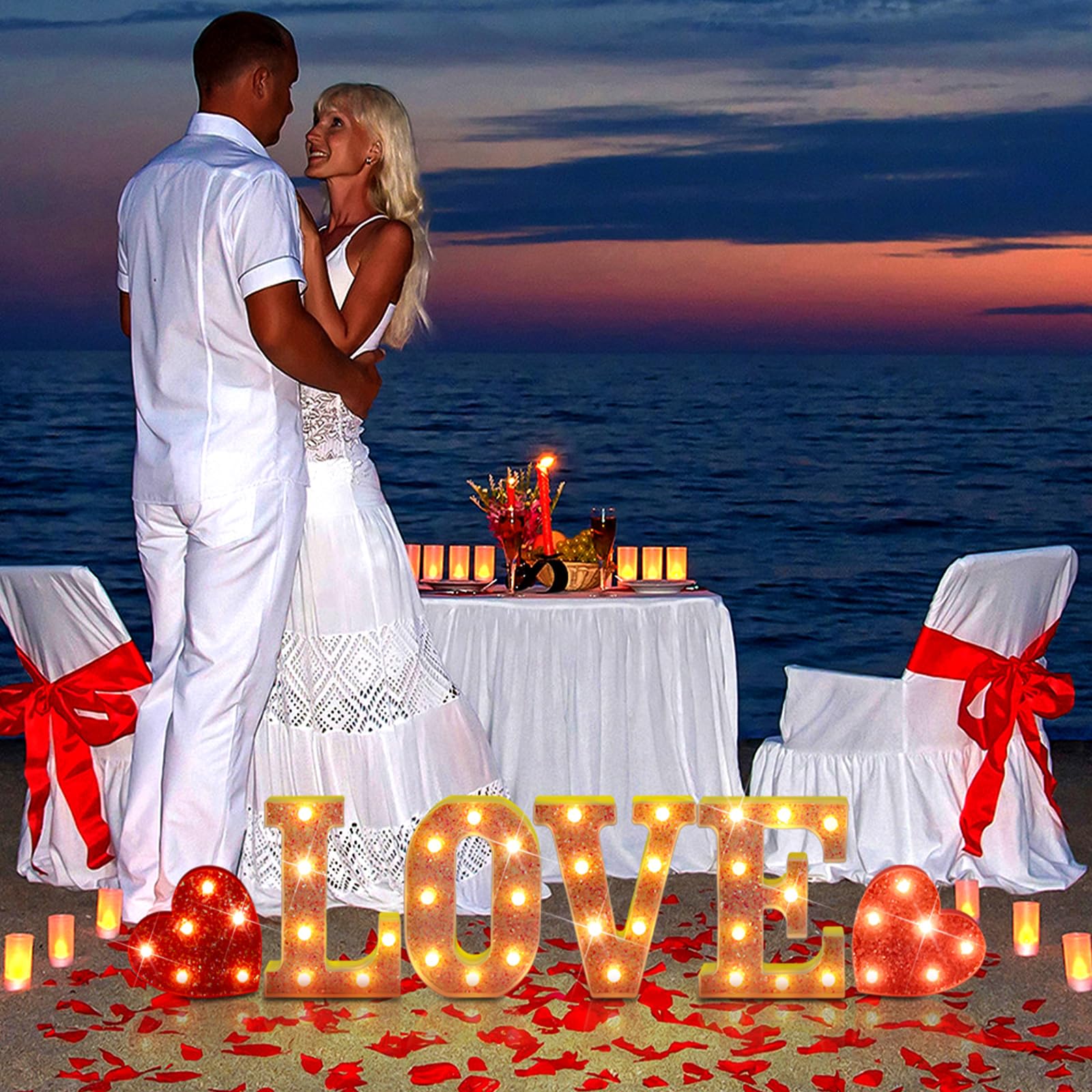 Baquler Love Sign mantel display creating cozy focal point