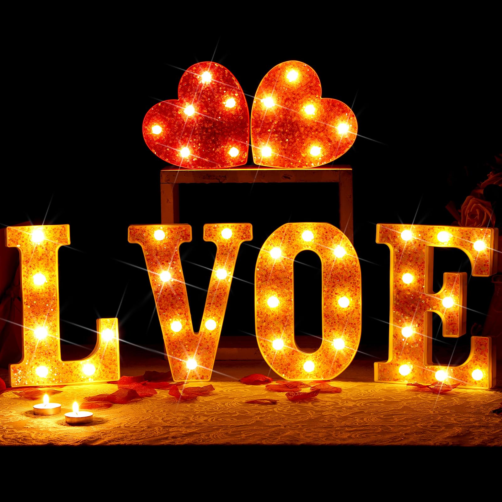 Baquler Romantic night table decor with warm LED glow