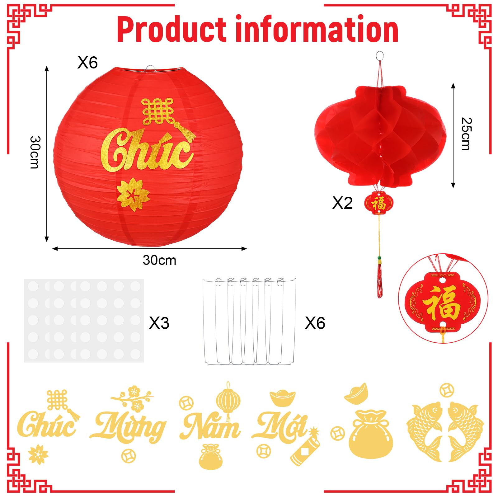Baquler small red lanterns ideal for table displays and entryways