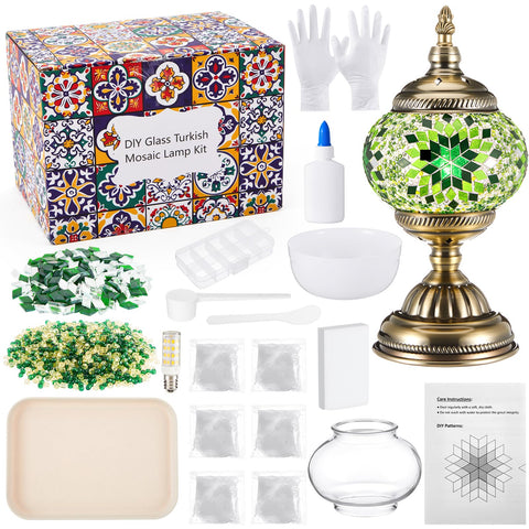 Baquler Turkish Mosaic Lamp Kit box ready for convenient at home DIY crafting