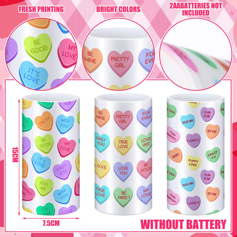 Baquler Valentine's candles 6x3 inches in colorful glow