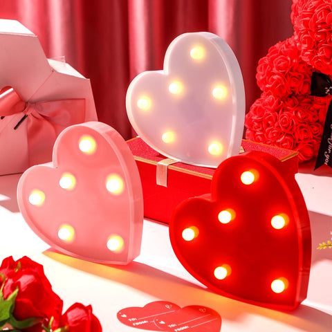 Baquler Valentines Day LED heart sign in white, creates soft ambient lighting.