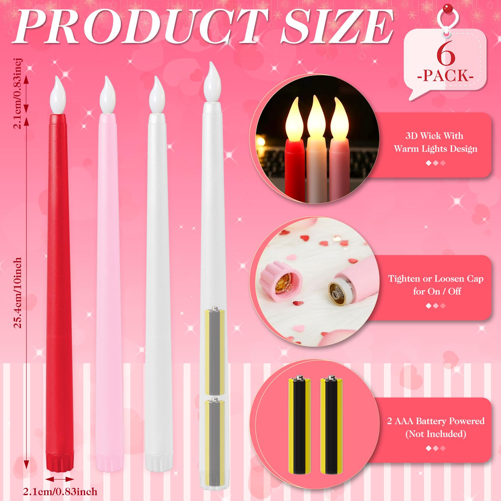 Baquler pink flameless taper candle creating a warm, intimate atmosphere