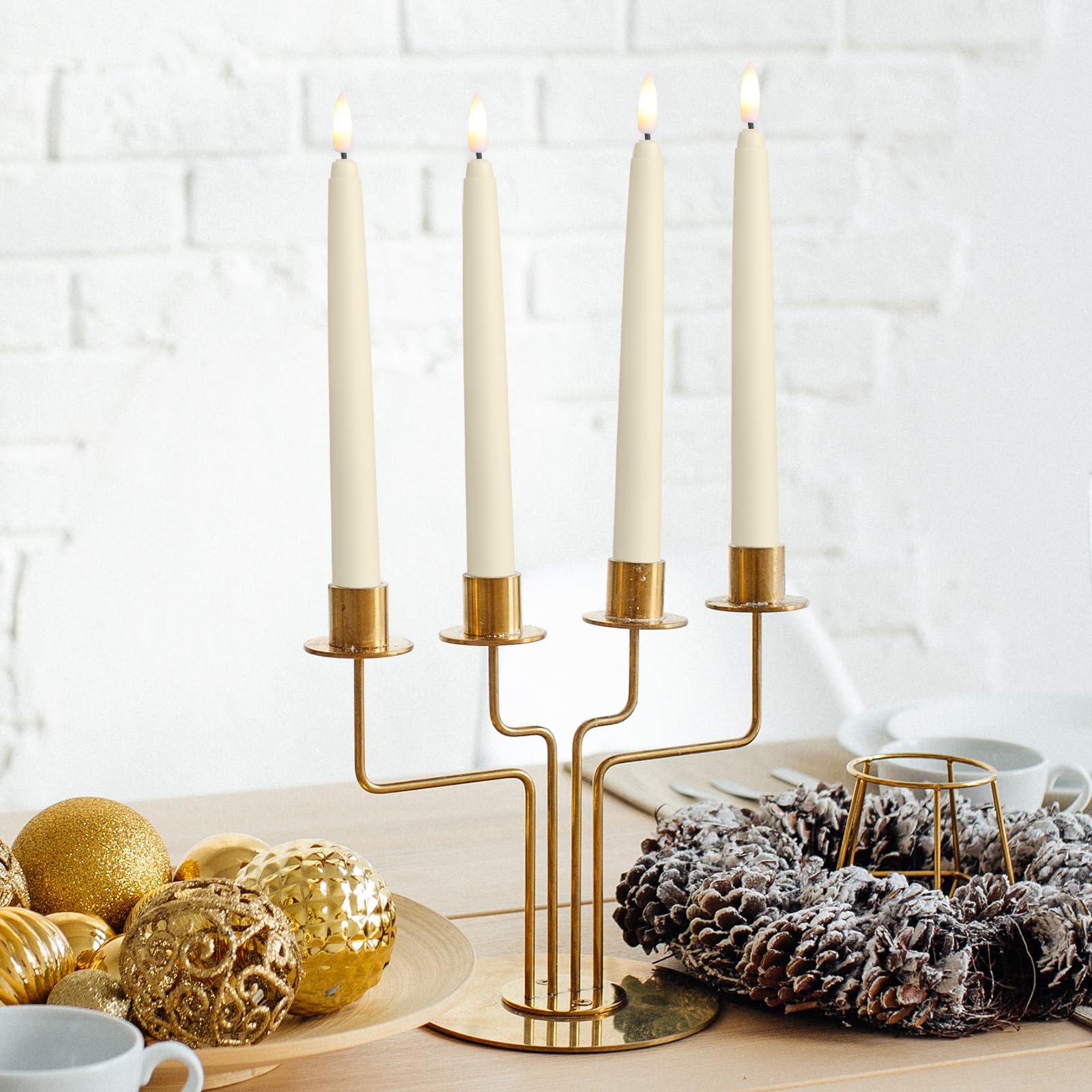 Baquler ivory taper candles elevate wedding and holiday decor.