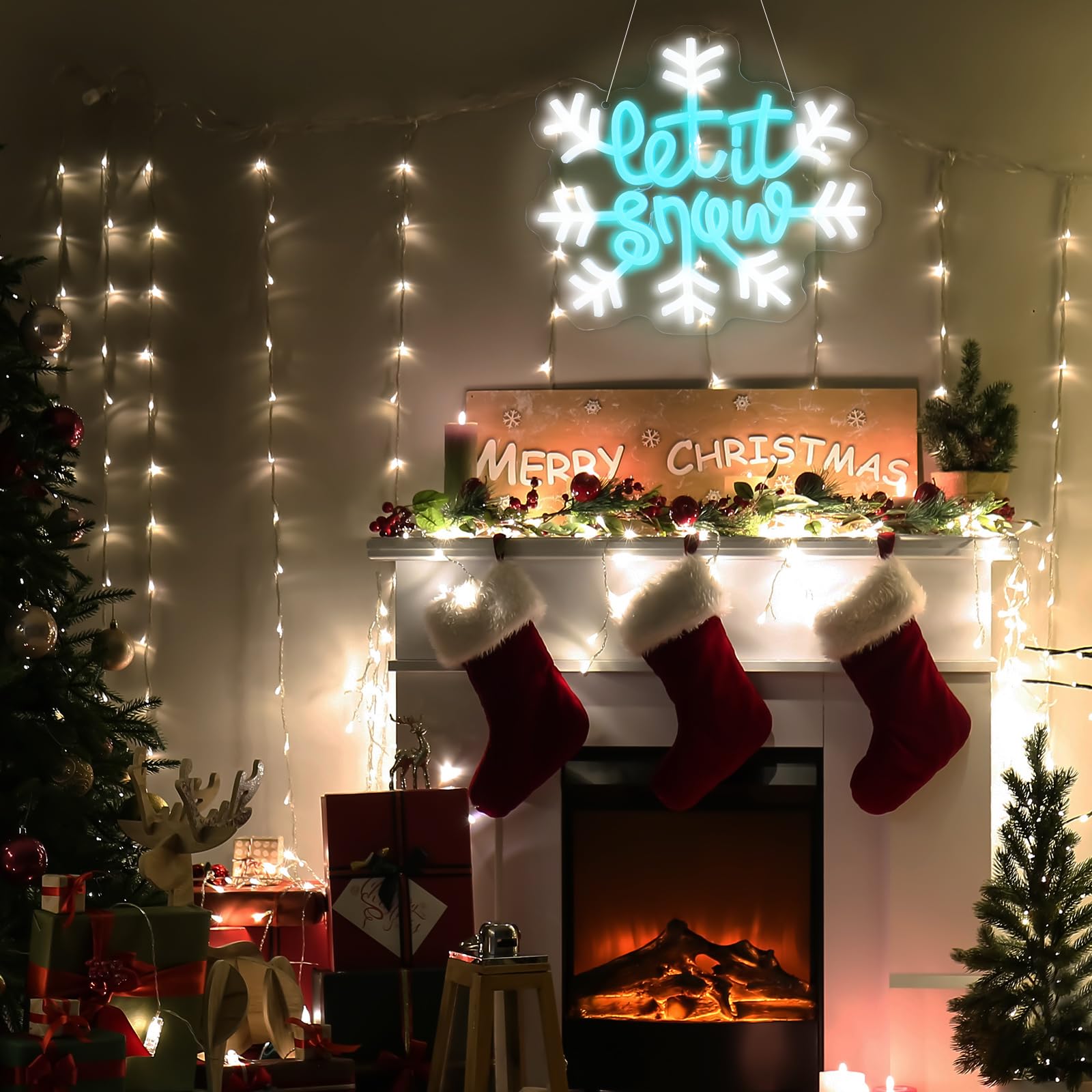 Baquler winter party neon sign is a versatile accent for tables, mantels, and walls