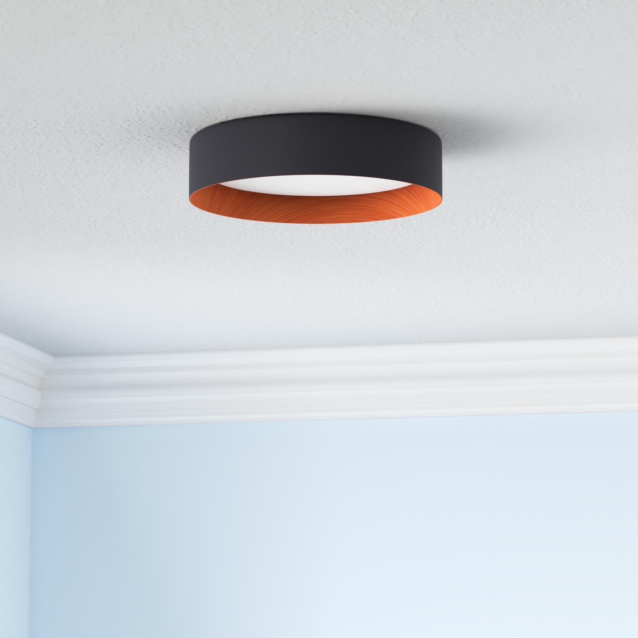 Bargeni ceiling light showcases wood interior, ideal for kitchen or dining area.