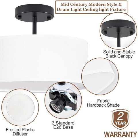 Bargeni dining room and living room lighting with white shade for versatile use.