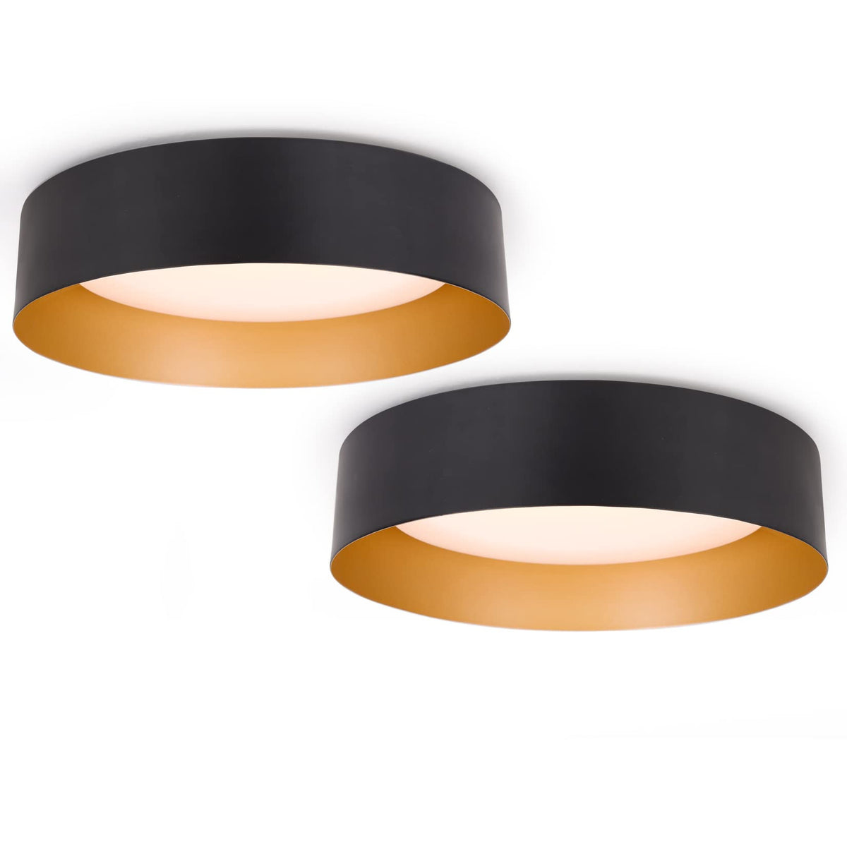 Bargeni flush mount ceiling light 12.5in with champagne gold interior for warm kitchen lighting.