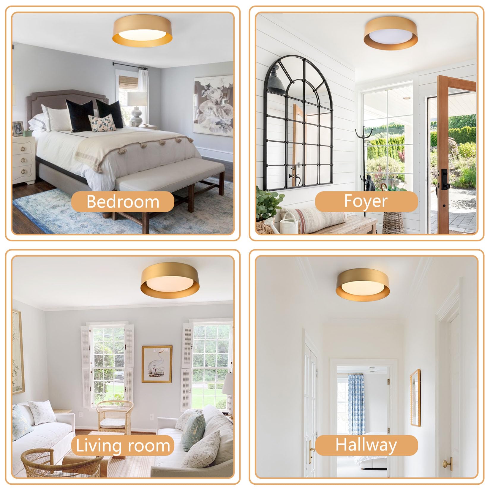 Bargeni entryway light with outdoor-style flush mount for exterior spaces.