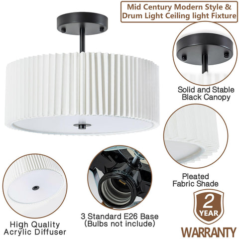 Bargeni semi flush mount ceiling installation view for easy setup.