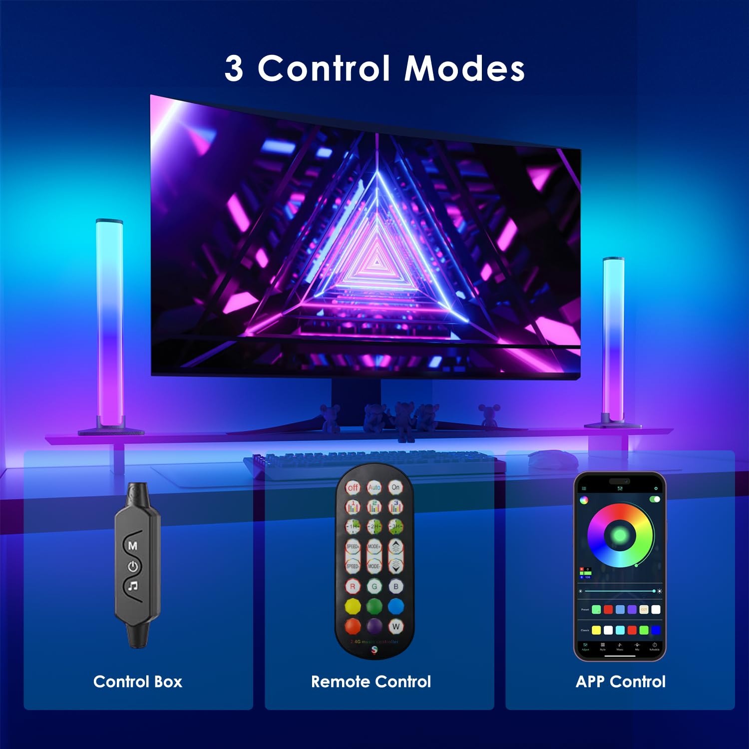 Barhootao RGB Light Bar remote control for convenient setup