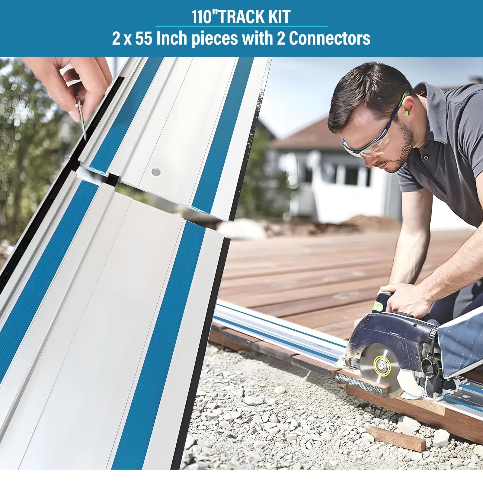Barlezy aluminum guide rail offers smooth accuracy across panels.