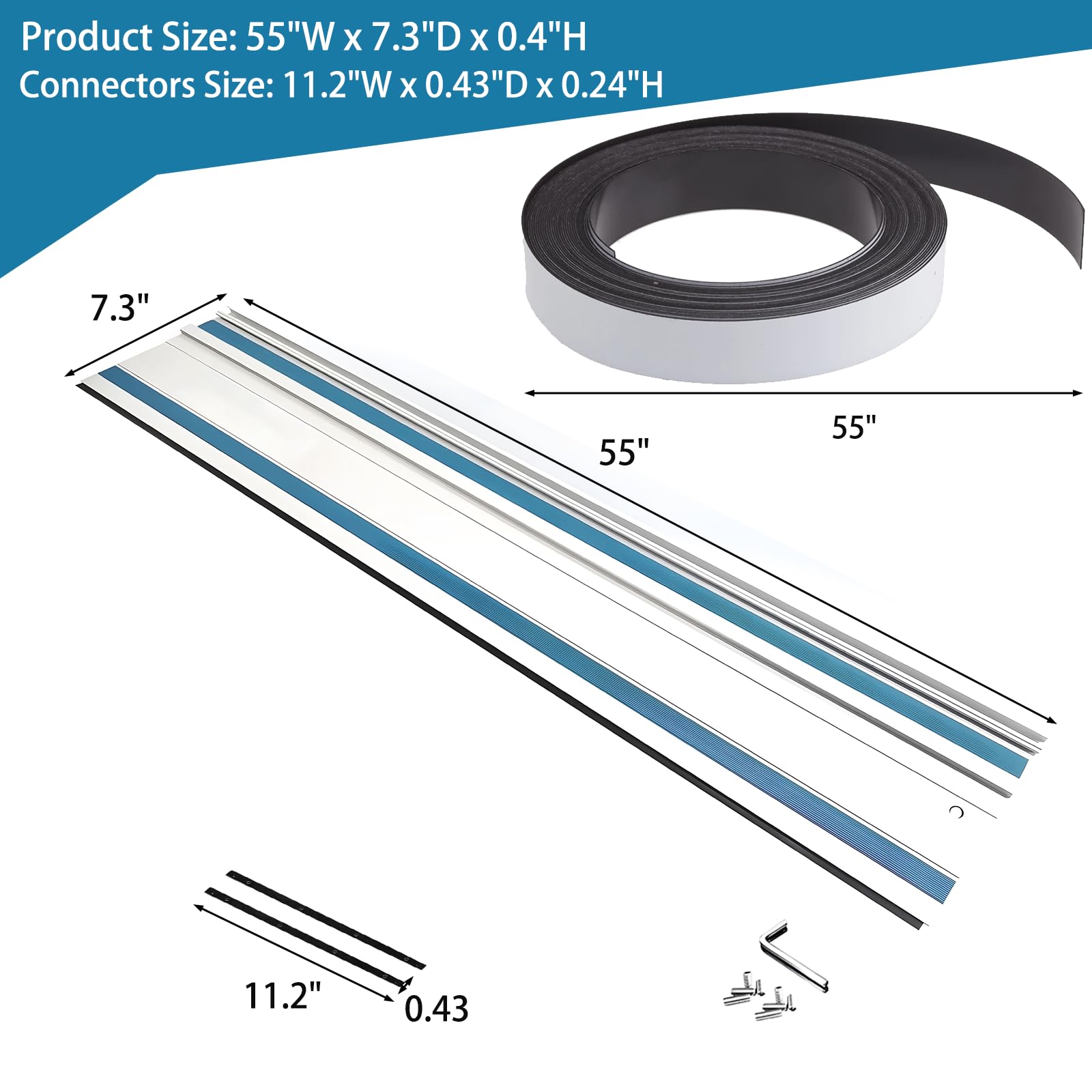 Barlezy two 55-inch rails enable extended straight sheet cuts.