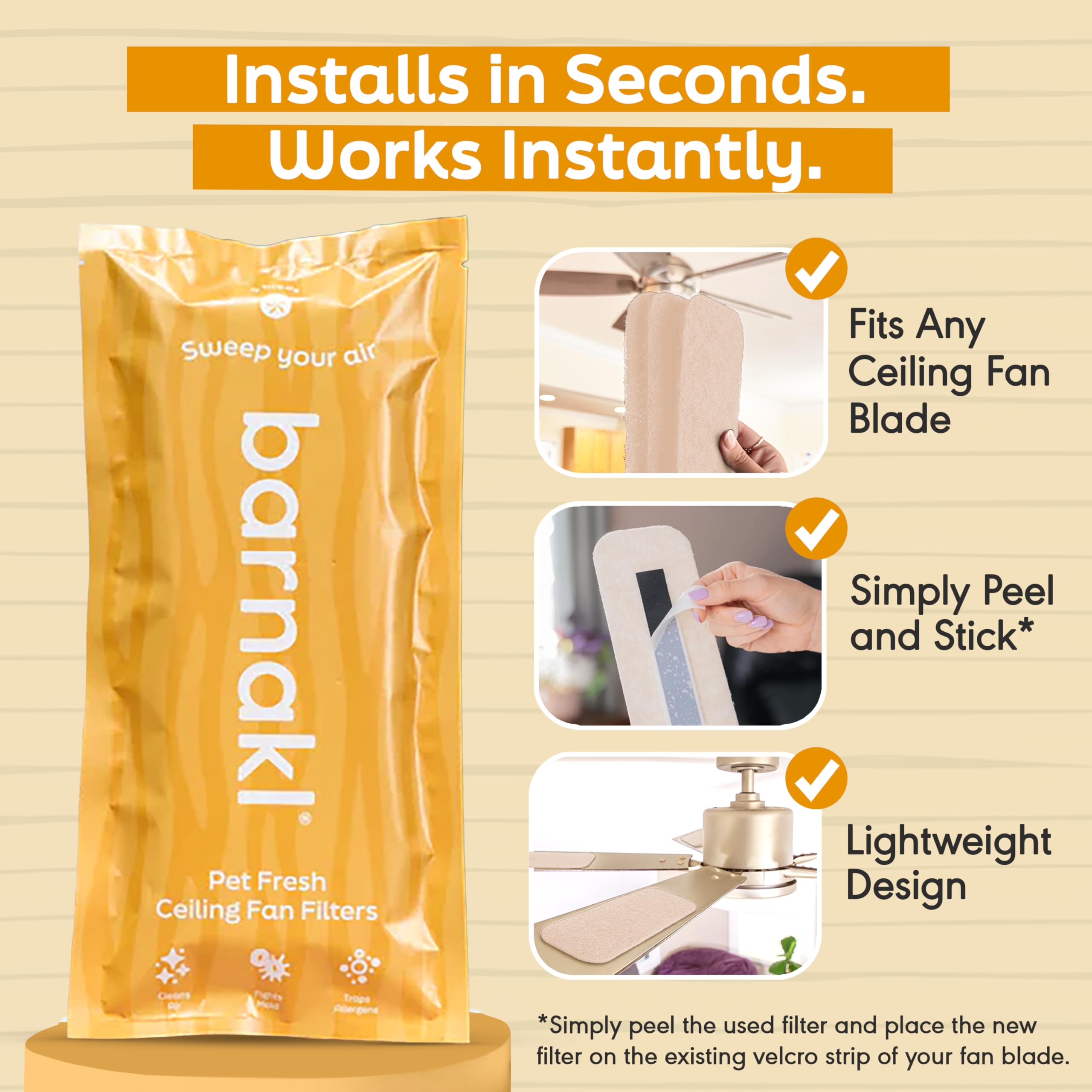 Barnakl air purifier pad demonstrates odor reduction during operation