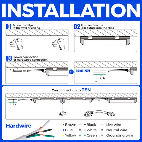 Barrina 5000K 2FT LED shop light ETL listed for safety and reliability
