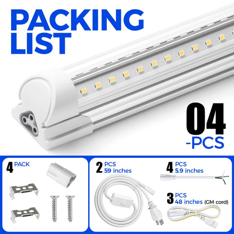 Barrina 5000K 2FT LED shop light mounting hardware and installation ready