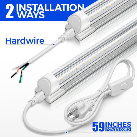 Barrina 5000K 2FT LED shop light with 48 inch linking cable for easy series connection