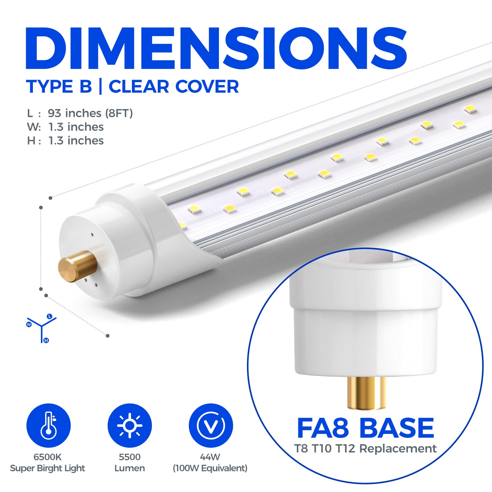 Barrina 5500 lumens brightness for wide-area illumination.