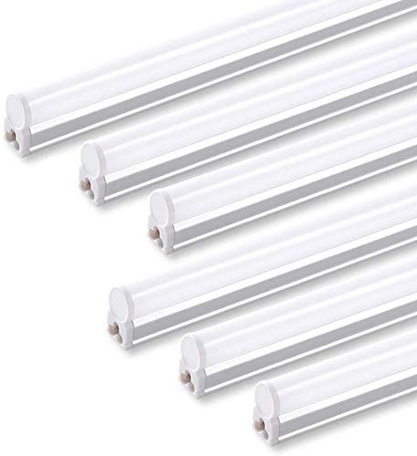 Barrina 6 pack T5 fixture showing 4ft length and warm white glow for garages