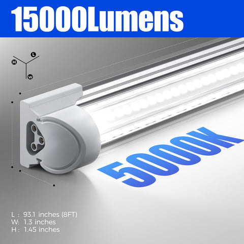 Barrina 8FT LED Shop Light demonstrates 270-degree beam for full coverage.
