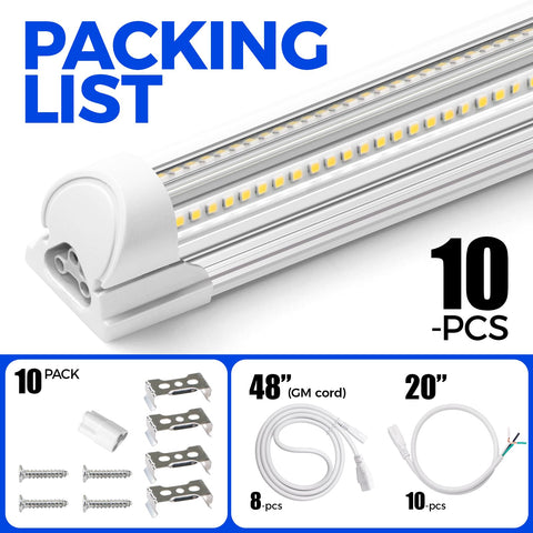 Barrina 8FT LED Shop Light mounted in a garage with clean ceiling lines.