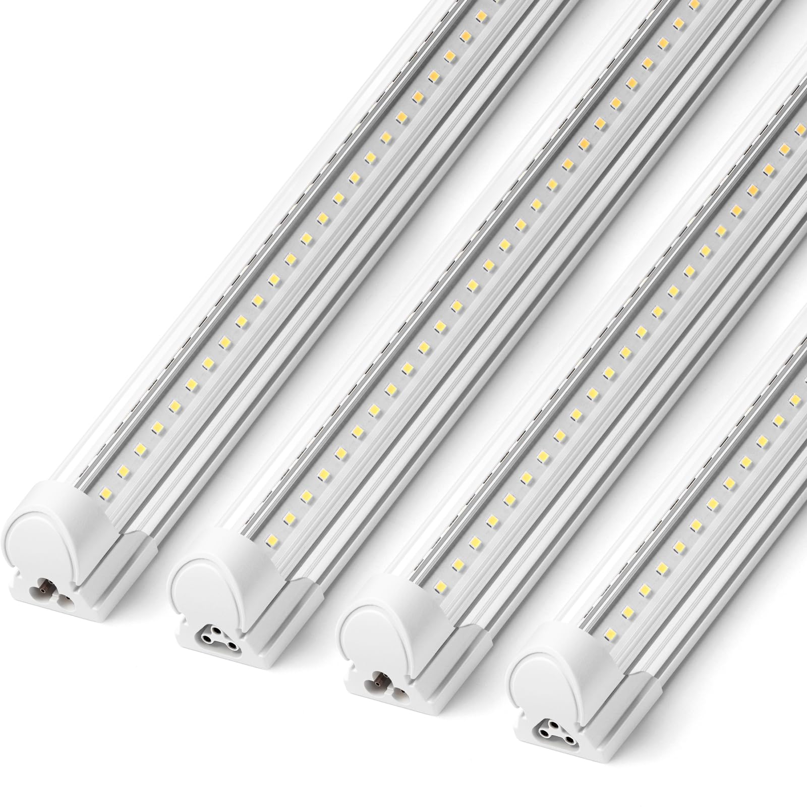 Barrina 8ft LED shop light with V-shape design for broad coverage in garages and workshops