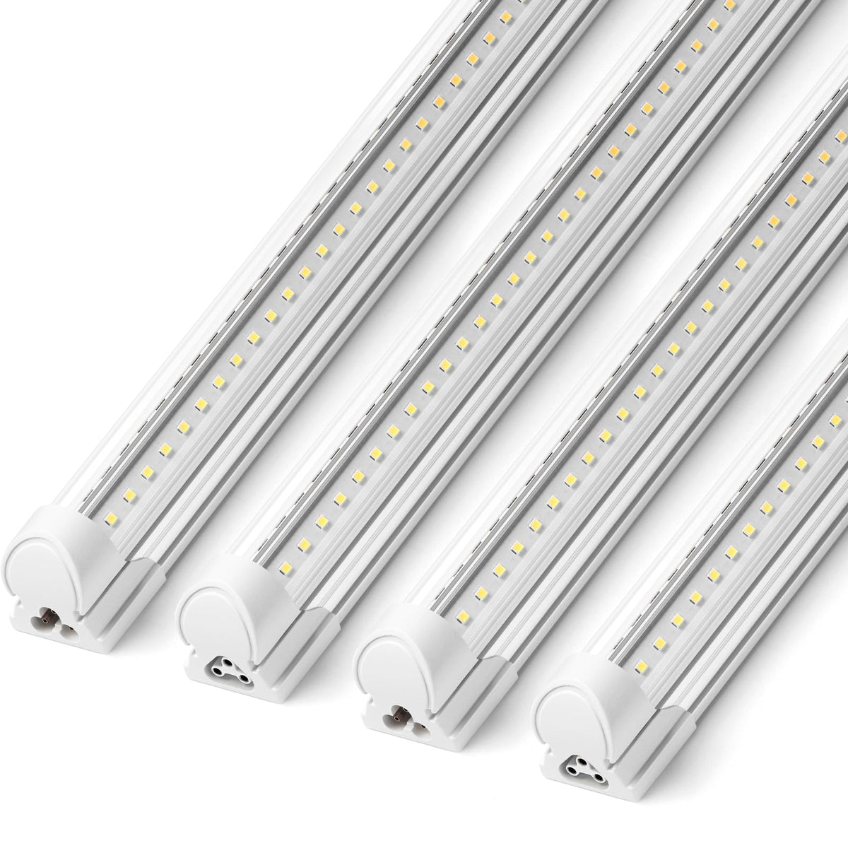Barrina 8ft LED shop light with V-shape design for broad coverage in garages and workshops