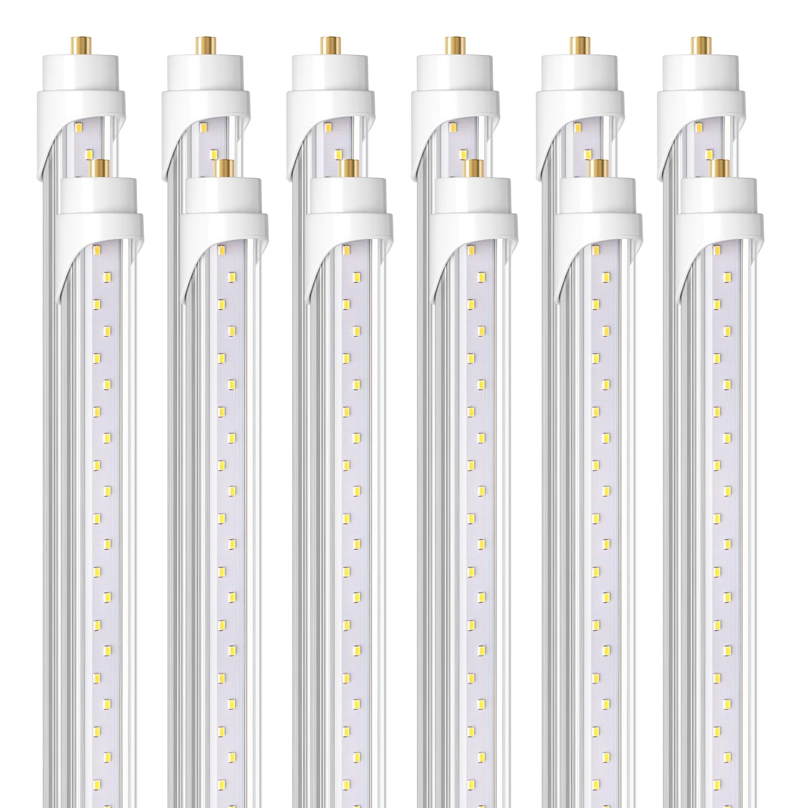Barrina 8 ft LED tubes, pack of 12, bright daylight for workspaces.